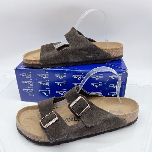 Birkenstock Arizona Sandal Mocha Brown Suede EU 44 Mens US 11- 11.5 Wide - Picture 3 of 15